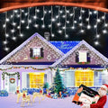 XURISEN 66ft 640 LED Christmas Lights Outdoor with 120 Drops, 8 Modes Curtain Fairy Lights Plug in Waterproof Timer Memory Function String Lights for Christmas Holiday Wedding Party Decor(Cool White) by XURISEN
