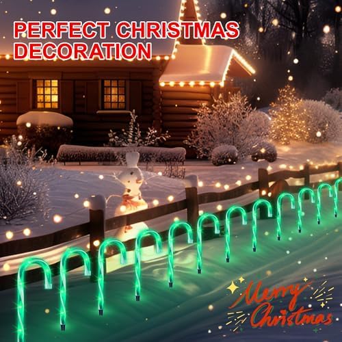 10" Christmas Candy Cane Lights (10PCS) for Landscape Decoration - Image 5