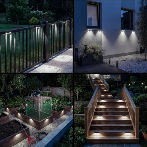 Peasur 6 Pack Solar Fence Lights Outdoor, Railing Light Solar Powered, IP65 Waterproof Led Deck Solar Lights for Outside Backyard Balcony Porch, Cool White - Image 7