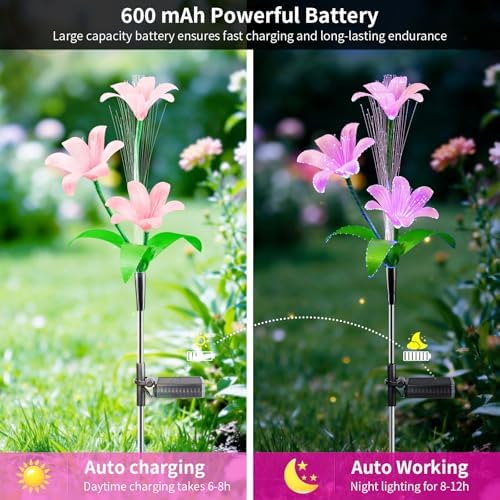 Landscape Path Lights; Solar Garden Lights Outdoor Waterproof Flowers Light - Image 6