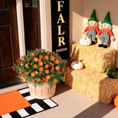 INQCMY Fall Artificial Mums Flowers for Outdoors Planter Fake Plants 6 PCS - Image 7