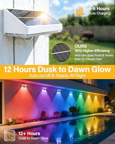 Solar Fence Lights Outdoor, 16 Pack Fence Lights Solar Powered - Image 3