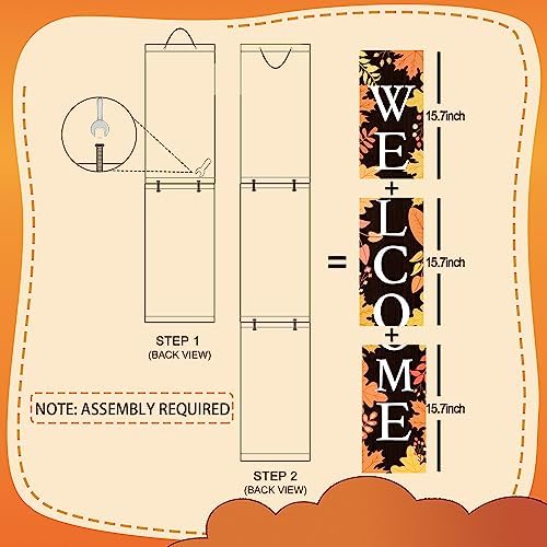 Fall Welcome Sign for Front Porch Standing, Autumn Wooden Porch Sign with Maple Leaves for Front Door Decorations, Farmhouse Vertical Hanging Signs Welcome Sign for Thanksgiving Home Decor 47.2"H - Image 5