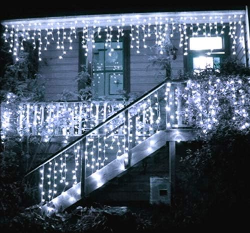 Toodour Christmas Icicle Lights Outdoor, 1224 LED 100ft 8 Modes Fairy Icicle String Light with 204 Drops, Led Christmas Lights Twinkle for Holiday, Party, Wedding, Eaves, Xmas Decorations (White) - Image 3