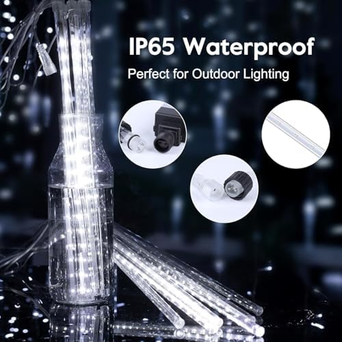 Minetom Meteor Shower Lights Outdoor, 16 Inch 2 Pack Total 16 Tube - Image 7