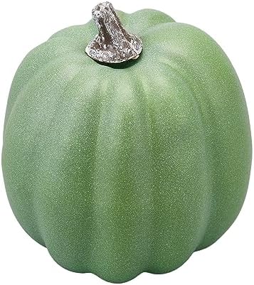 Lizxun 7Pcs Artificial Pumpkins Halloween Decoration, Lifelike Simulation Mixed Harvest Fall Foam Pumpkins for Halloween Thanksgiving Home Party Supplies (Dark Green 01-7pcs) - Image 6
