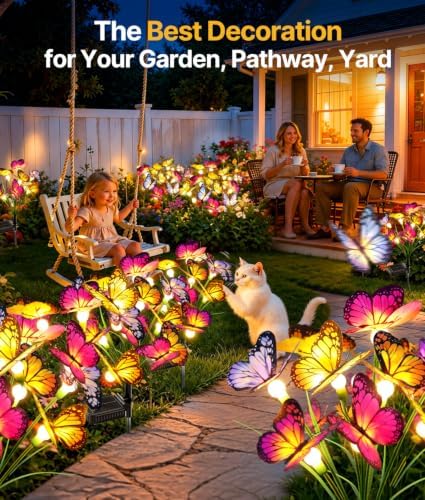 Solar Butterfly Lights Outdoor, Upgraded Solar Swaying Garden Light - Image 5