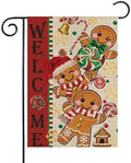Christmas Garden Flag Gingerbread Man Holiday Yard Flags Christmas Decoration Polyester 12 x 18 Inch Double Sided Small Flag for Outside Season Farmhouse Decoration by Whongkidz