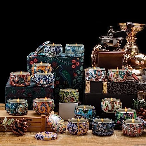 Set of 16 Small Scented Candles Soy Wax Aromatherapy Candles 2.5 OZ Portable Tin Candles with Lid, Relaxation Gifts Basket for Mother, Women, Friends and Coworkers - Image 3