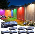 JOFIOS Fence Lights Solar Powered, 9 Fixed Colors ＆ Color Changing Solar Wall Lights Outdoor Waterproof IP65 Dusk-to-Dawn LED Deck Lighting for Patio, Railing, Pool, Porch, Backyard, Wall, 8 Pack by JOFIOS