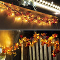 TIGOMOOV Lighted Fall Decorations for Home Maple Leaf String Lights Plug in 120V, Thanksgiving Garland with Lights, 35 Bulbs Lighted Fall Garland String Lights for Fireplace Mantle Decor by TIGOMOOV