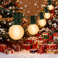 G40 Frosted White Christmas Lights Outdoor 25Ft Globe Christmas Decorations Lights with 27 Frosted White Bulbs, Hanging Globe Outdoor String Lights for Xmas Tree Wedding Backyard Party, Green Wire by Goothy