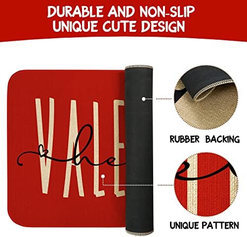 Valentines Door Mat,Red Hello Valentine Hearts Indoor Outdoor Non-Slip Valentine Doormat,Entryway Front Porch Valentine's Welcome Mat for Entrance Decor,30" x 17" - Image 7