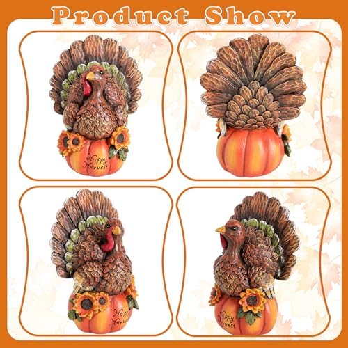 Thanksgiving Table Decor Fall Harvest Turkey Figurine for Home Decro - Image 3