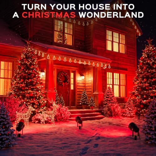 T-SUN Spot Lights Outdoor, Red Landscape Spotlights for Patio Party 2 Pack - Image 2
