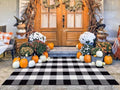 BUAGETUP Black White Outdoor Rug 3'x5' Fall Farmhouse Front Porch Mat by BUAGETUP