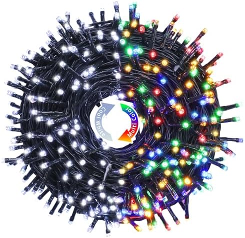 JMEXSUSS 250 LED White to Multicolor Christmas String Lights Plug in by JMEXSUSS