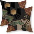 Boho Pillow Covers 20x20 Set of 2 Grey Rust Brown Mid Century Throw Pillows Outdoor Gold Green Leaf Tropical Decorative Pillowcase Bohemian Abstract Farmhouse Cushion Case for Couch Sofa Decor by JEFERSO