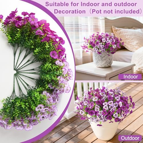 INQCMY Fake Artificial Pansy Flowers Plants for Outdoors UV Resistant - Image 6