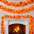 Fall Decorations for Home 9FT Plug in Fall Garland with Lights Halloween Decorations 50 Orange Bulbs, Connectable Fall Lights for Indoor Outdoor Halloween Harvest Thanksgivings Decorations(2 Packs) by DIRNUN