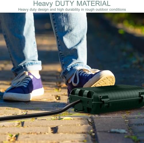 Outdoor Waterproof Electrical Box, 2 Pack Large Extension Cord Cover Protector Plug Connection Cable Safety Box IP54 Water-Resistant for Power Strip, Holiday Light and Decorations, Green - Image 6