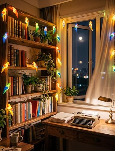 8.5FT Parrot String Lights, Plug in Parrot Fairy LED Lights with 10 Mini LED Bulbs, Outdoor Patio String Lights for Garden Home Party Decoration - Image 6
