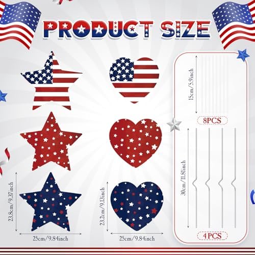 RattanView 6 Pack Outdoor 4th of July Yard Signs Decorations Patriotic Yard Stakes Red White Blue American Flag Front Porch Decor for 250th Anniversary Independence Day Lawn Garden Patio - Image 2