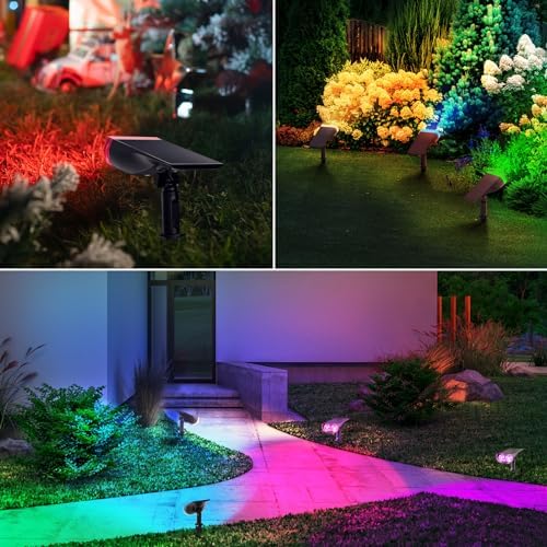 Linkind Solar Lights Outdoor Waterproof LED Landscape Spotlight RGB 6 Pack - Image 6