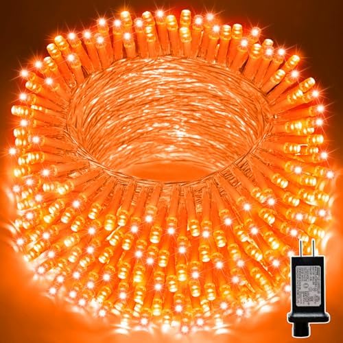 LAMPHOME Orange Thanksgiving Mini Lights, 200LED 66Ft Autumn Fall String Lights,16 Modes Connectable 120V Plug in for Outdoor Indoor Garden Party Halloween Christmas Xmas Tree Light Decor by ULL