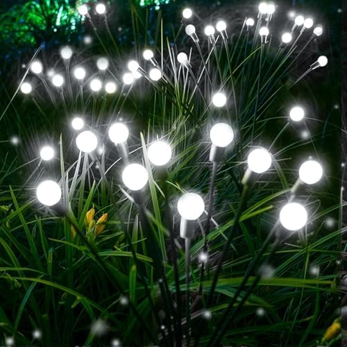 6 Pack Solar Firefly Lights Outdoor Swaying Garden Decor 48 LED Cool White by Albelt