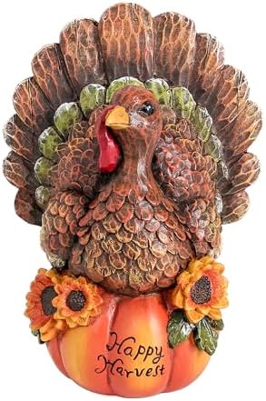 Thanksgiving Table Decor Fall Harvest Turkey Figurine for Home Decro by Xintim