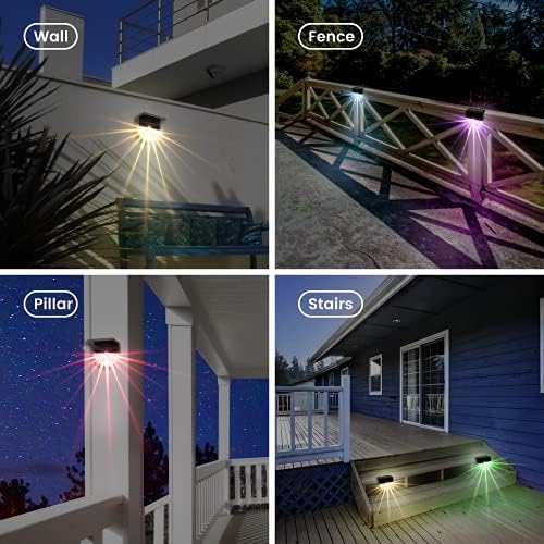 Solar Deck Lights Outdoor - 6 Pack Solar Fence Lights Waterproof Solar Stair Lights Outdoor Solar Lights Decor for Backyard Fence Steps Stairs Railing Garden Patio Pathway Outside - Image 6