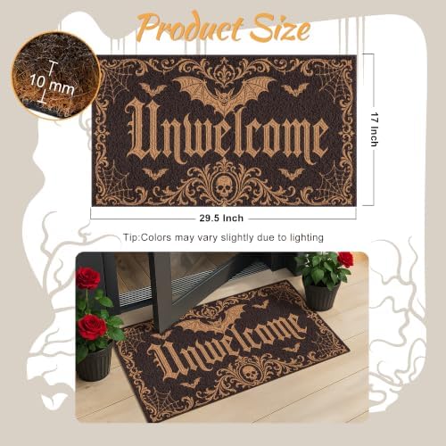 Gothic Bat Door Mat with Unwelcome Design Halloween Door Mat Gothic Decor - Image 4