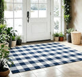 Buffalo Plaid Outdoor Rug 4x6 Ft Navy Blue and White Checkered Area Rug Washable Indoor Outdoor Rugs for Entryway,Hallway, Kitchen, Living Room, Dining Room, Bedroom by WAYYE