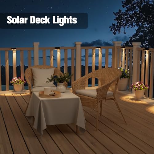NIORSUN Solar Fence Lights,24 Pack Solars Deck Light,Warm White Color,Outdoor Bulb Waterproof Led IP65,Power Patio Lamp with Lenses for Outside/Backyard/Railing/Yard(Black) - Image 5