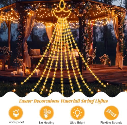 Huquary Diwali Diya Waterfall String Lights Led, 2 ft - Image 4