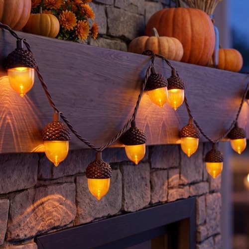 SUNSGNE Acorn String Lights for Fall Decor, 8.5FT Thanksgiving Lights by SUNSGNE