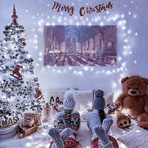 JMEXSUSS Connectable 8 Modes 100 LED White Christmas Lights Clear Wire - Image 2