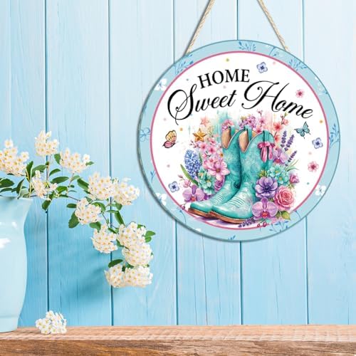 Home Sweet Home Floral Wooden Welcome Front Door Sign Wall Decor - Image 7
