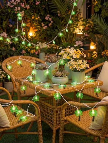 12Ft Summer Beach Hawaiian String Lights - 20 LED Palm Tree Lights for Luau Pool Decor, Hawaii Theme Summer Outdoor Indoor Tropical Party Decorations - Image 6
