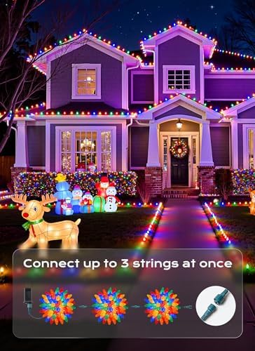 Minetom C9 Outdoor Christmas Lights, 72 FT 110 LED C9 String Lights, 8 Modes & Timer Connectable Waterproof for Christmas Tree Light Indoor Outdoor Xmas Decor, Multicolor - Image 3
