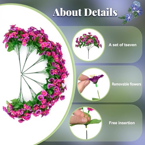 Ammyoo Artificial Fake Hanging Flowers with Basket for Spring Summer Decor - Image 4