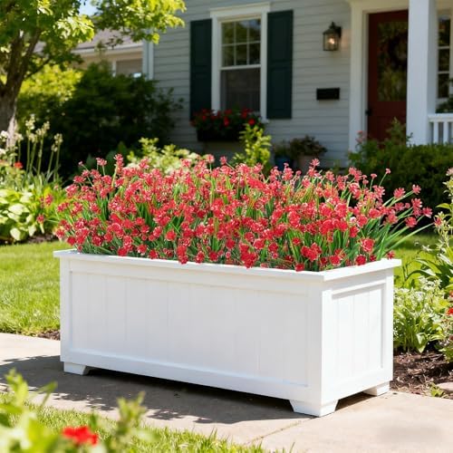 Ouddy Decor 24 Bundles Artificial Flowers for Outdoors Decorations, Red - Image 4