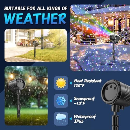 Christmas Projector Lights Outdoor, Holiday Lights Projector with Moving RGB 3 Color Starry Light Show with RF Remote, Waterproof Holiday Decor for Garden Patio, Party, Christmas, Halloween, New Year - Image 4