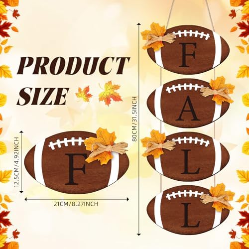 Vicenpal Fall Signs Thanksgiving Porch Decor, Brown, Football - Image 2