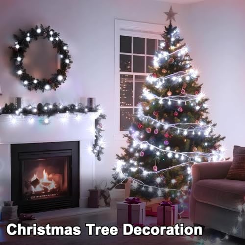 393 FT Christmas Light 1000 LED Xmas Lights Outdoor LED Christams String Lights Waterproof 8 Modes & Timer, Fairy Lights Plug in for Weeding, Patio, Party, Holiday,Christmas Decor (Cool White) - Image 7