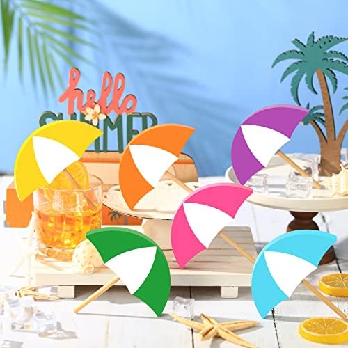 Jetec 6 Pcs Summer Umbrella Decorations Wooden Tiered Tray Sun Shade by Jetec