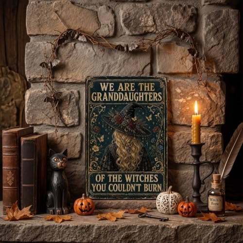 Halloween Metal Art Sign Granddaughters of Witches Wall Decor - Image 5