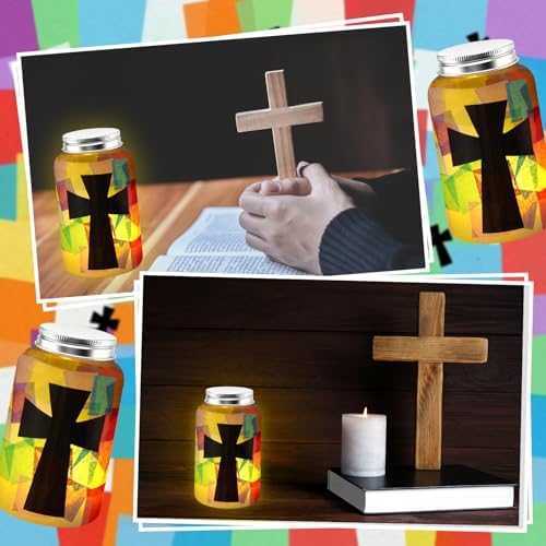 Qinyoung 12 Pcs Religion Cross Mason Jars Crafts Sunday School Crafts - Image 5