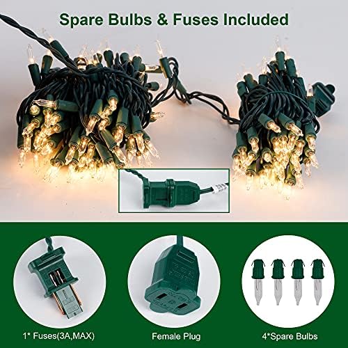 Christmas Lights, 150 Count 29 FT Christmas Mini String Lights, Green Wire Fairy Light, 120V UL Certified Connectable Xmas Tree Light for Patio, Holiday, Party, Outdoor Indoor Decoration, Warm White - Image 6